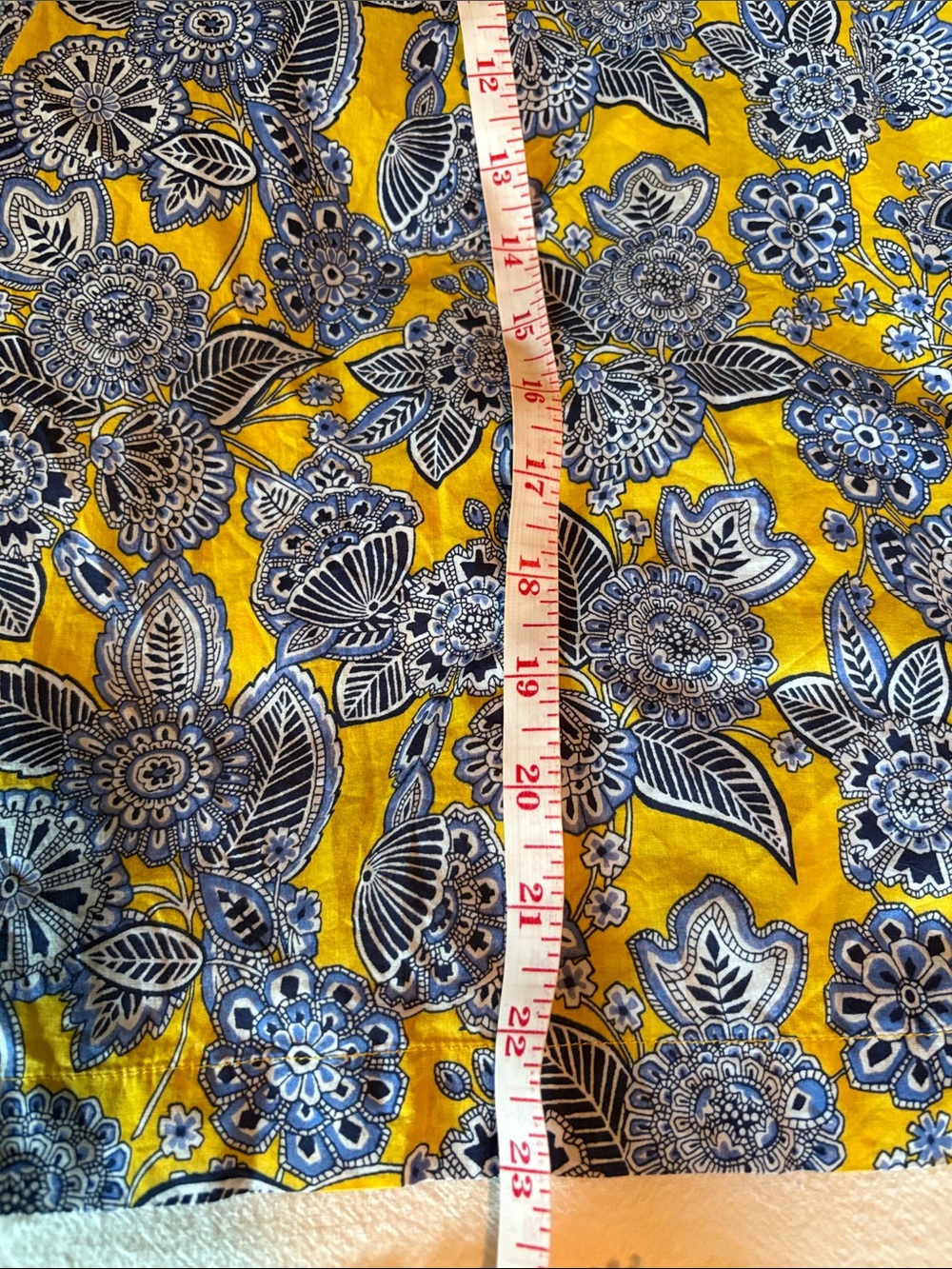 Talbots Yellow and Blue Floral Split-Neck Blouse S Petite - Picture 4 of 4